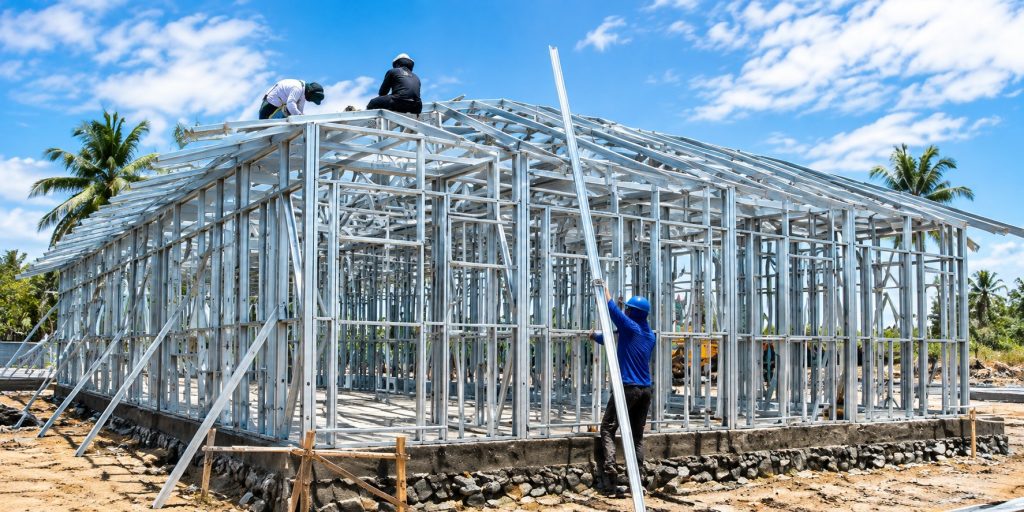 AudieFrame light steel framing inside a building