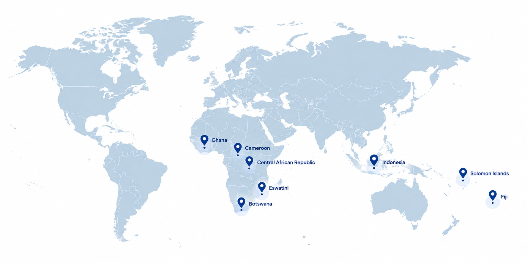 Map of the countries where Audie Medical has a local network
