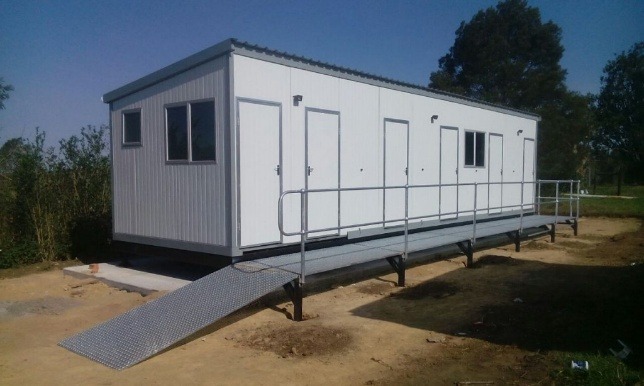 Prefab medical center with access ramp, Kalimantan